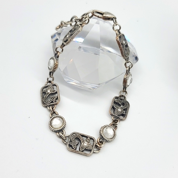 Brighton "PACIFIC HEIGHTS" Coastal Retired Marcasite bracelet! Silver Plated! 🐠 - Picture 2 of 10